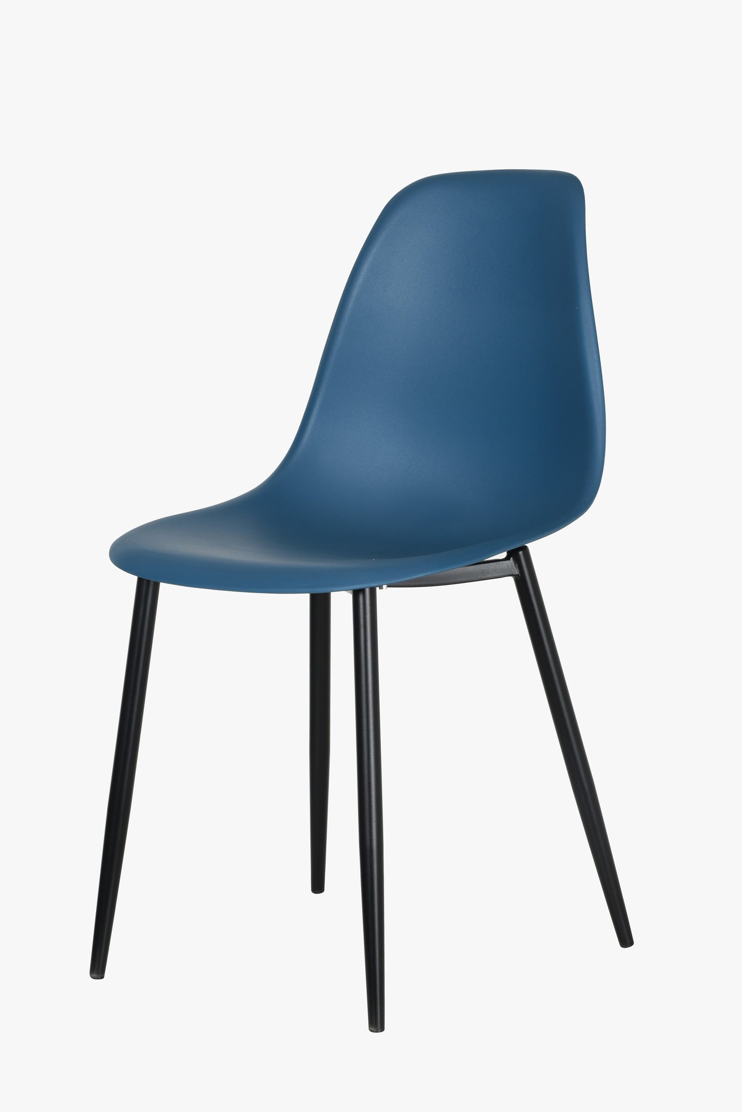 Aspen Pair of Curve Chairs, Blue Plastic Chair With Black Metal Legs