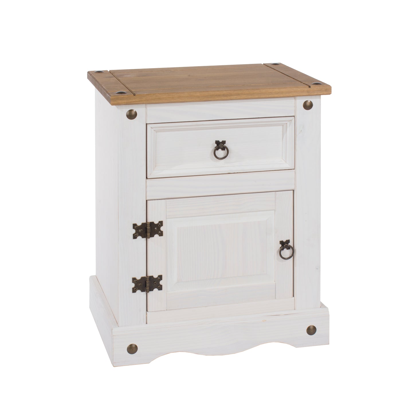 Corona White 1 Door 1 Drawer Bedside