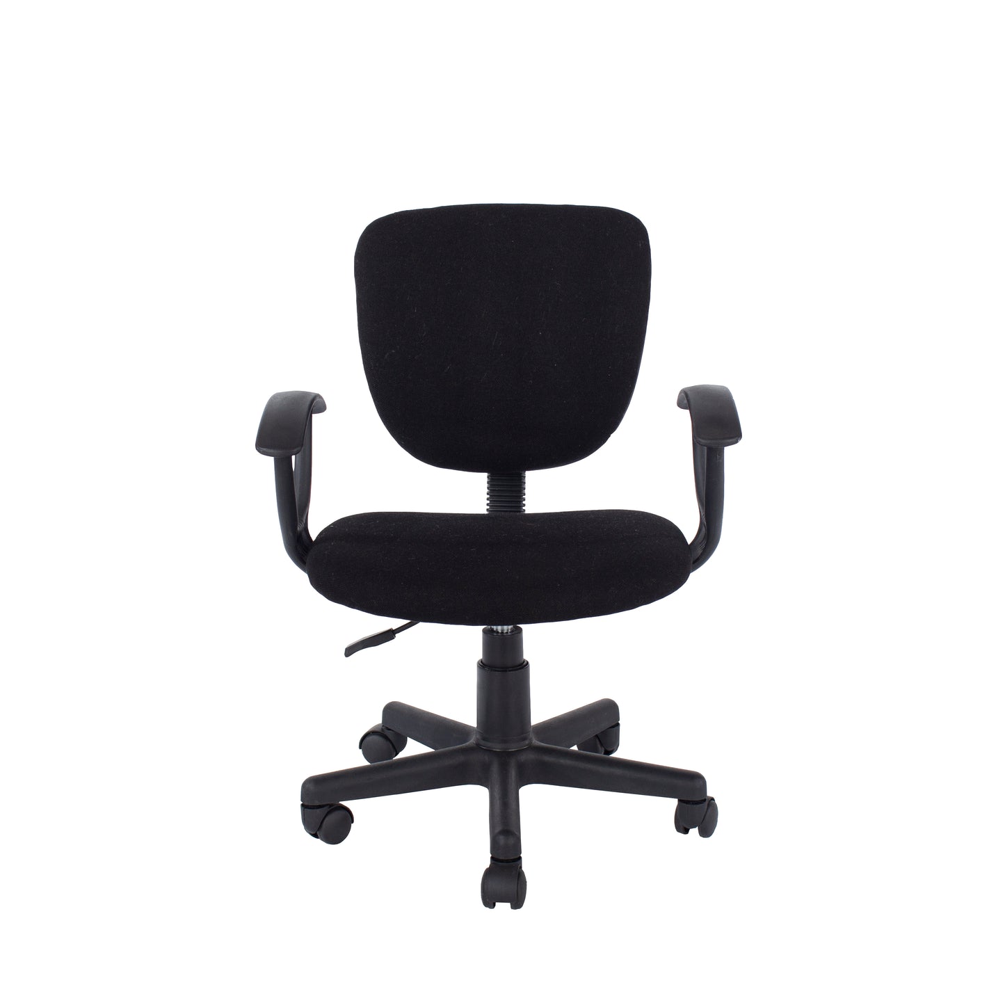 Home Office Chair in Black with Back, Fabric Seat & Base