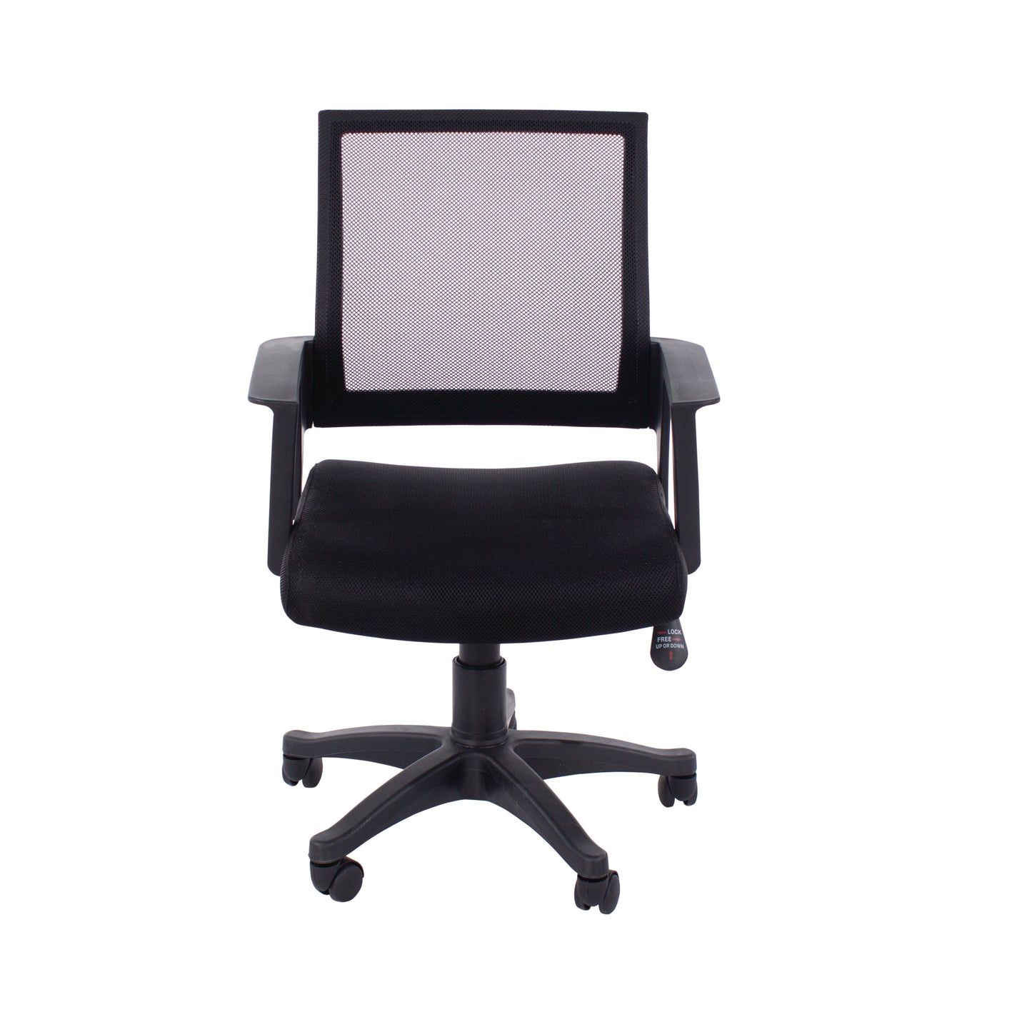 Home Office Chair in Black with Mesh Back, Fabric Seat & Base