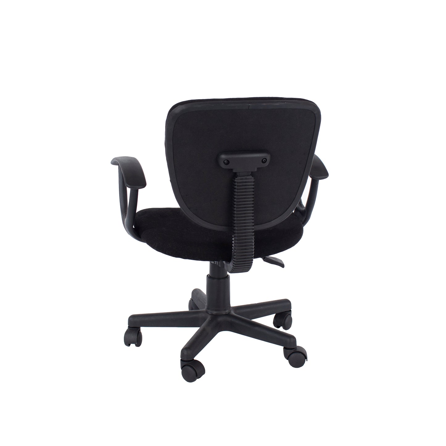 Home Office Chair in Black with Back, Fabric Seat & Base