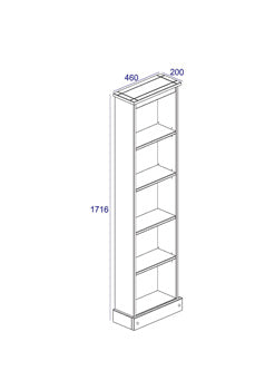 Corona White Tall Narrow Bookcase