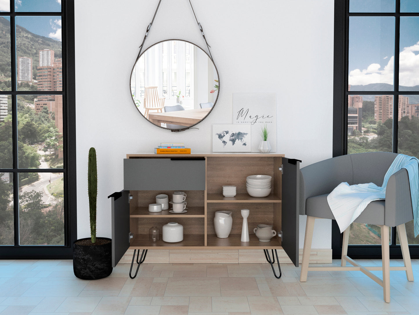 Vegas Small Sideboard With 2 Doors and Drawer