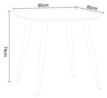 Aspen Square Grey Oak Effect Dining Table With Black Tapered Legs