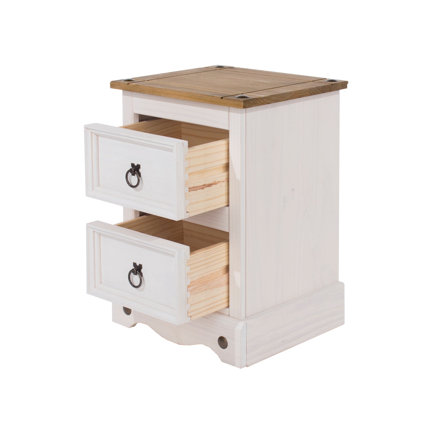 Corona White 2 Drawer Petite Bedside