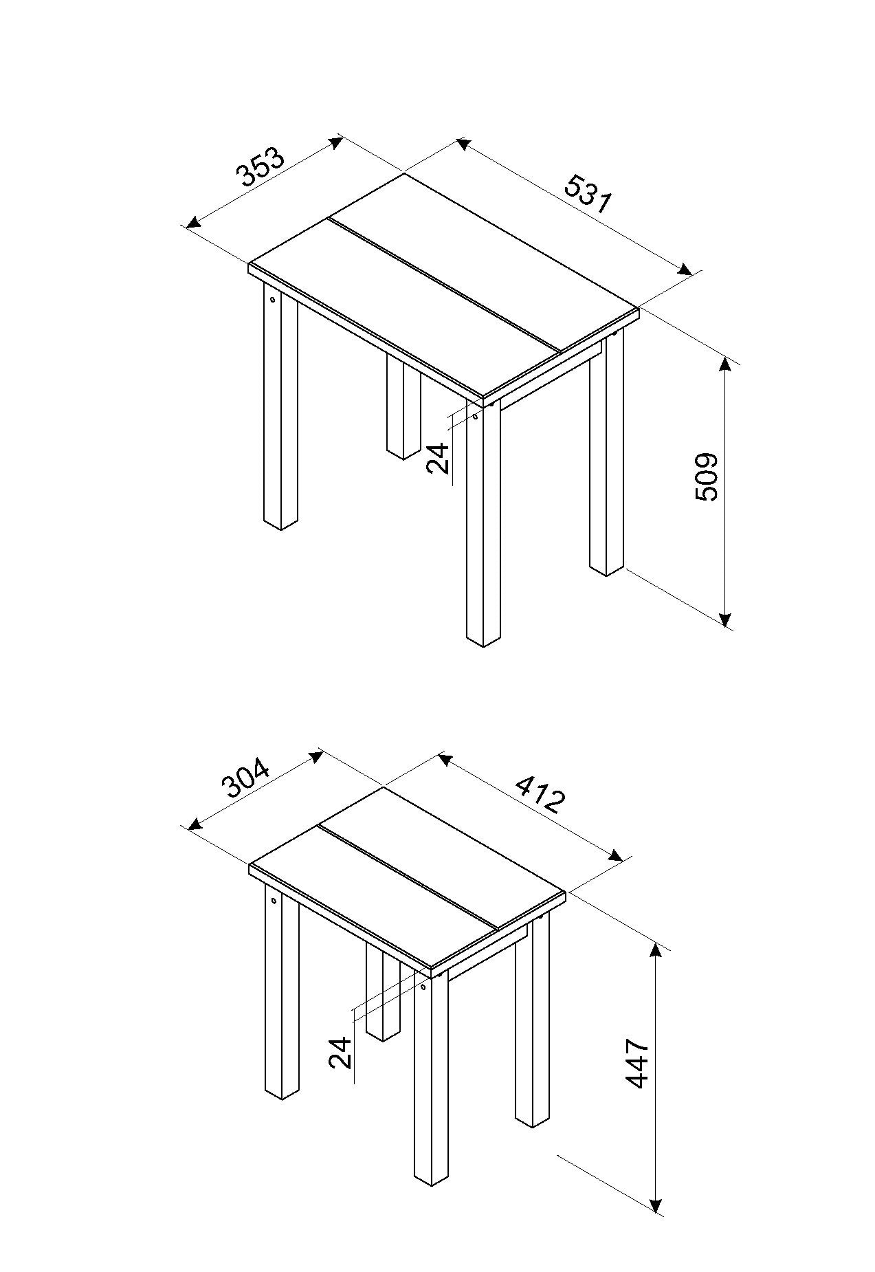 Corona Grey Nest of 2 Tables