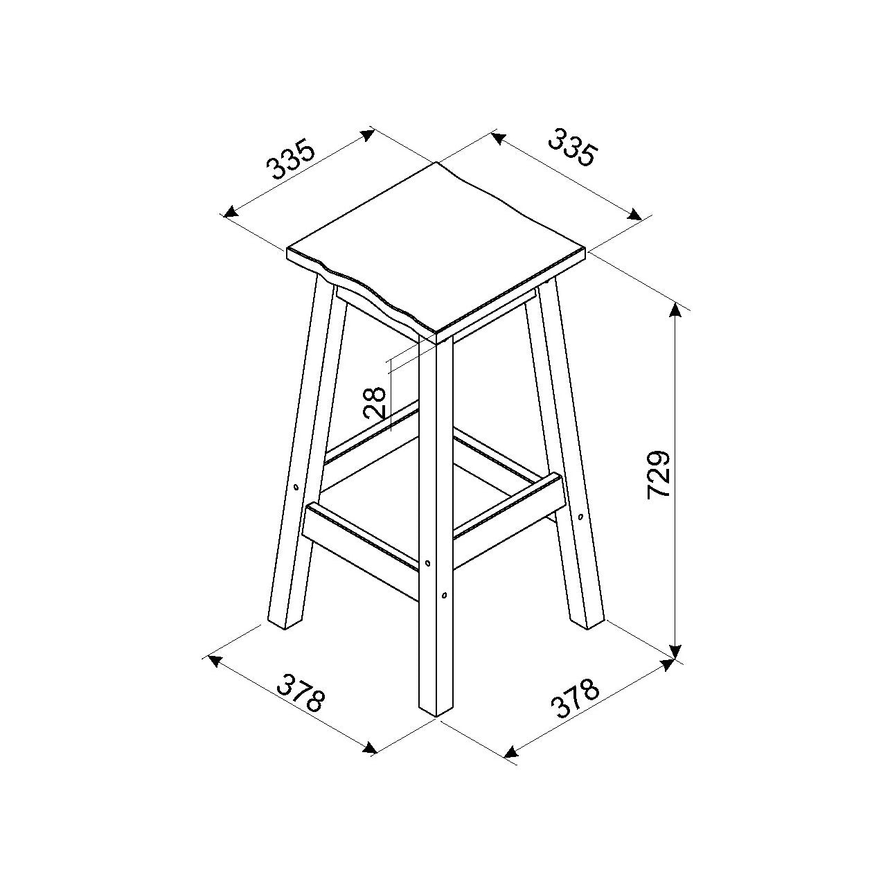 Corona Grey Pair of Live Edge High Breakfast Stools