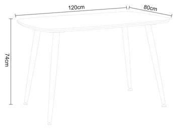 Aspen Rectangular White Dining Table With Black Tapered Legs