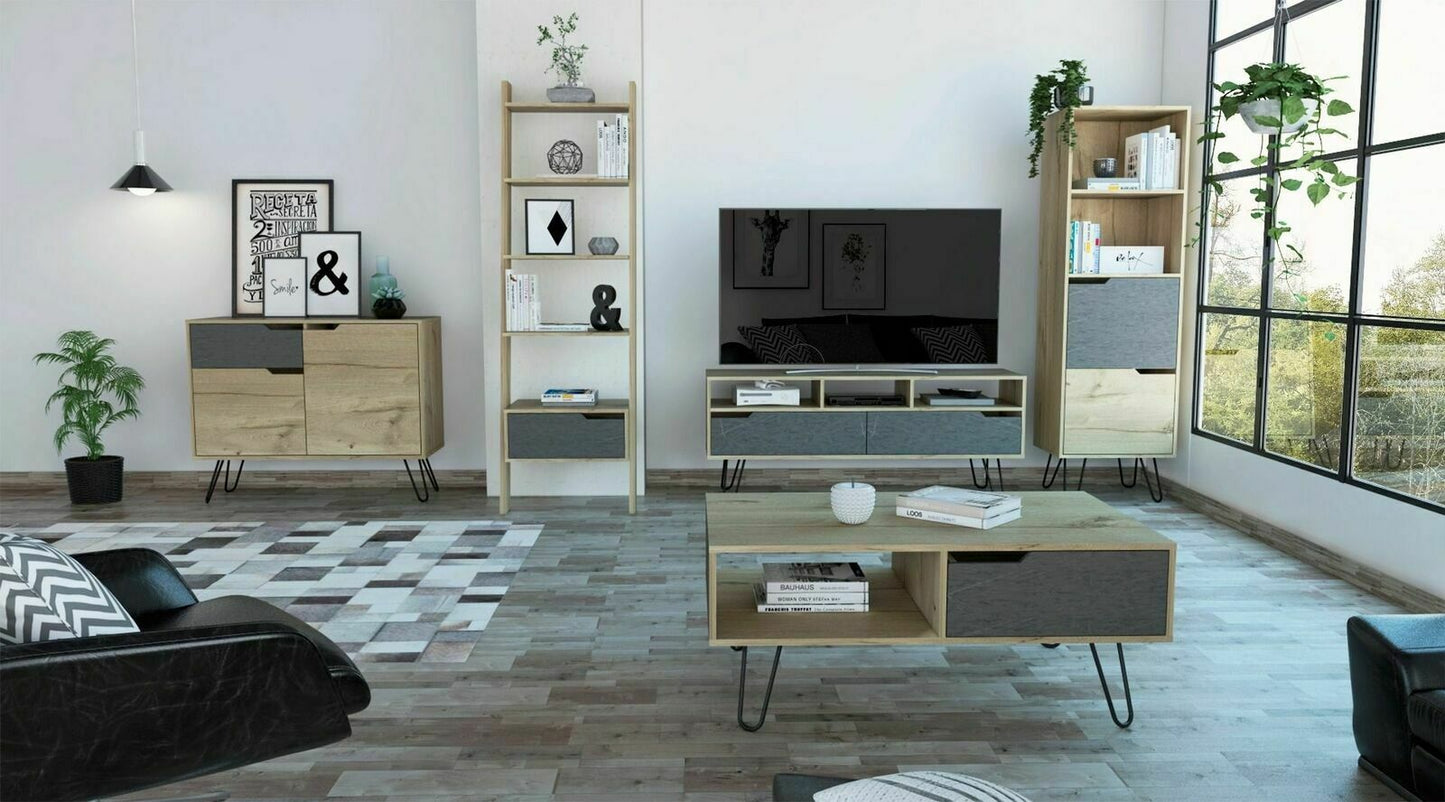 Manhattan Leaning 1 Drawer Tall Ladder Bookcase