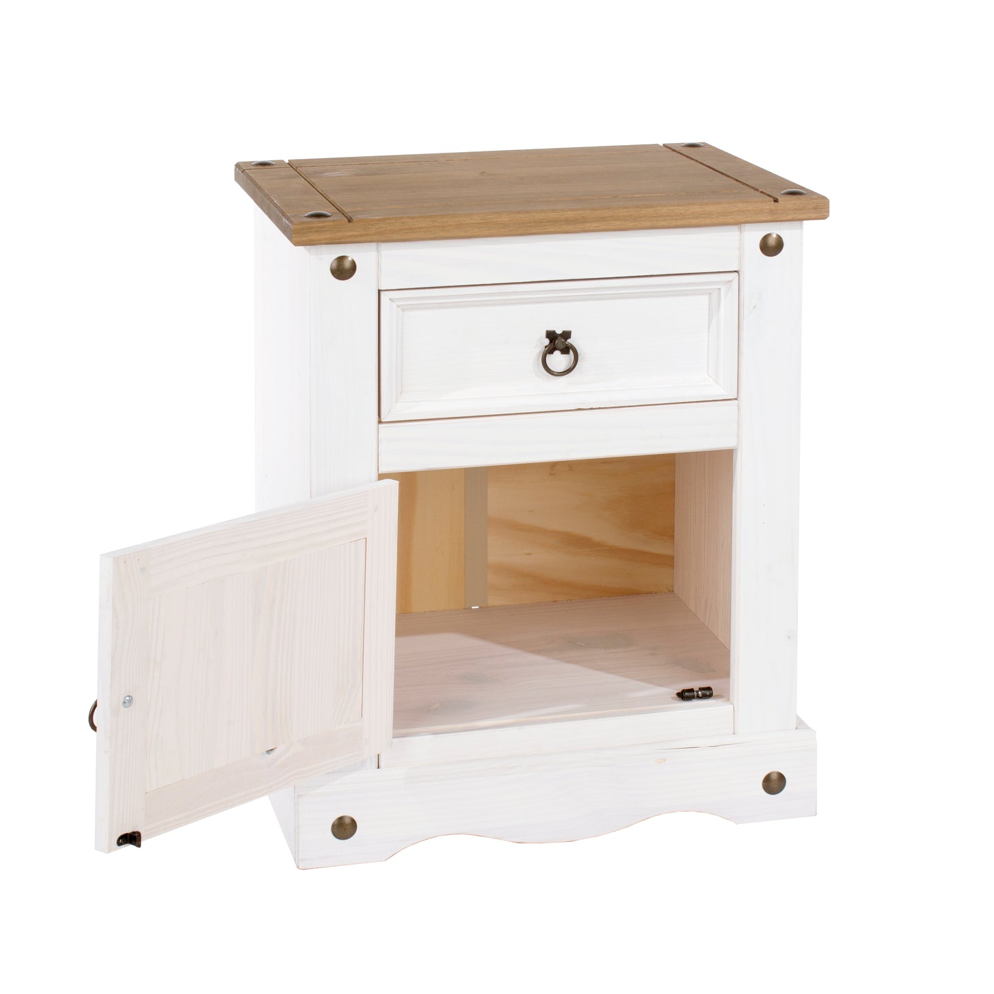 Corona White 1 Door 1 Drawer Bedside