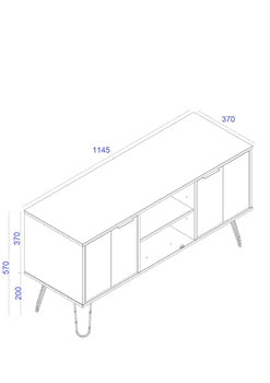 Augusta Driftwood 2 Door 2 Shelf Flat Screen TV Unit