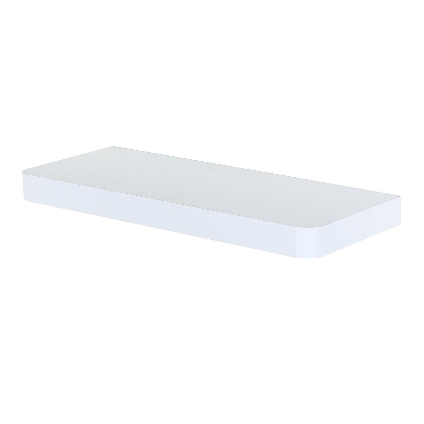 Arran Pair of Matt White 50cm Wide Floating Shelf Kit With Rounded Corners
