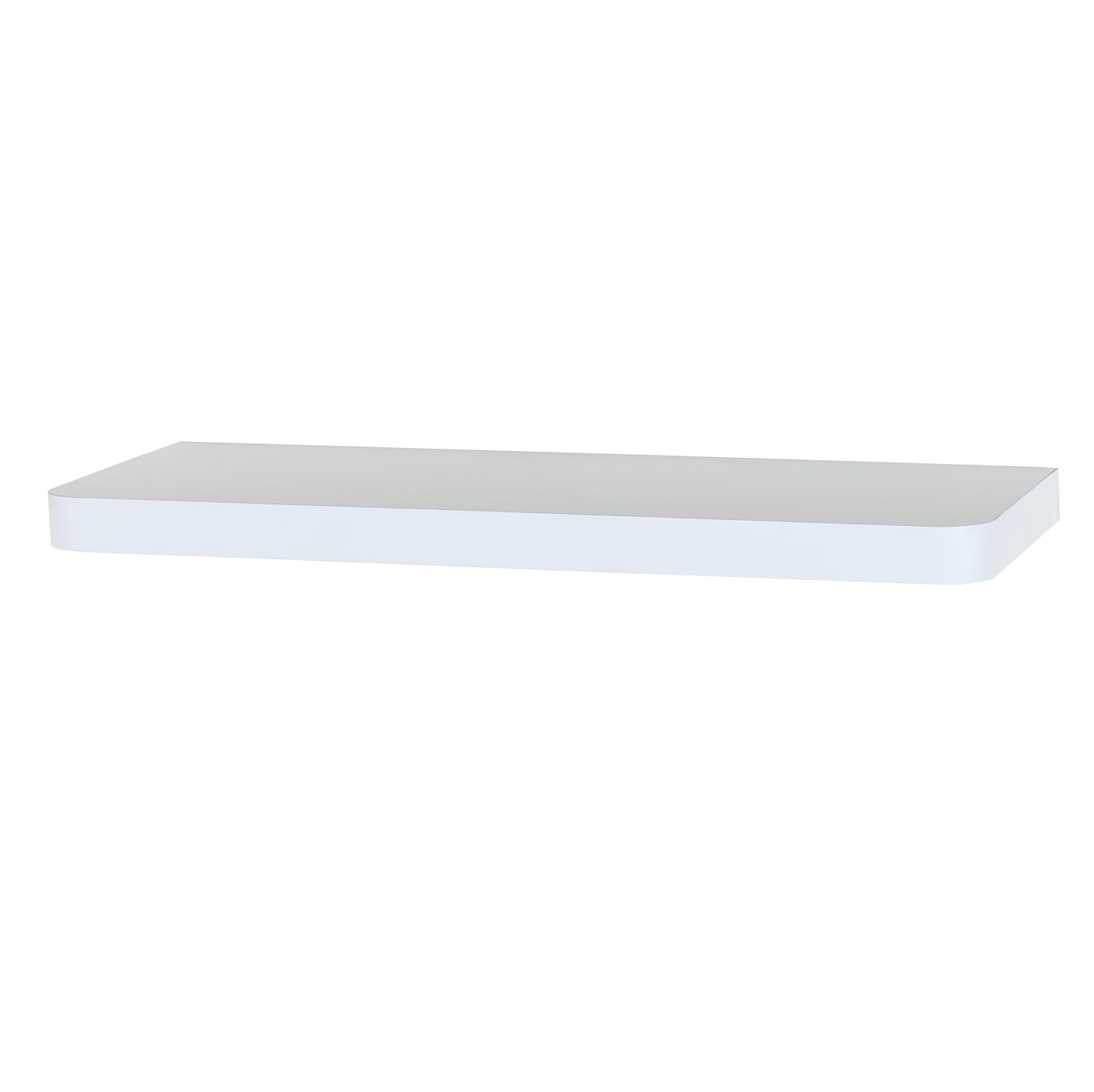 Arran Pair of Matt White 80cm Wide Floating Shelf Kit With Rounded Corners