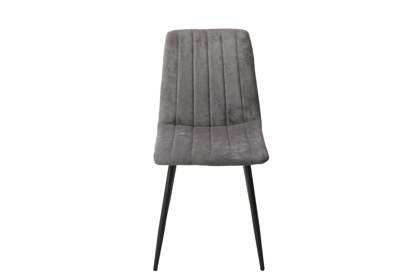 Aspen Pair of Straight Stitch Grey Fabric Dining Chair With Black Tapered Legs