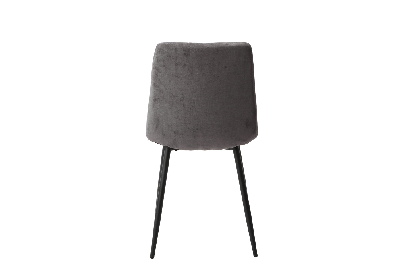 Aspen Pair of Straight Stitch Grey Fabric Dining Chair With Black Tapered Legs