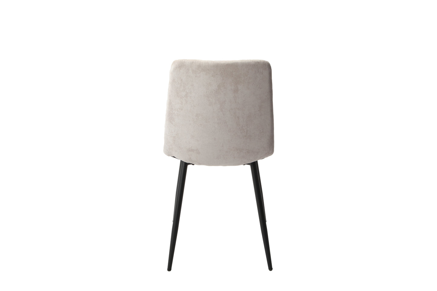 Aspen Pair of Straight Stitch Natural Fabric Dining Chair With Black Tapered Legs