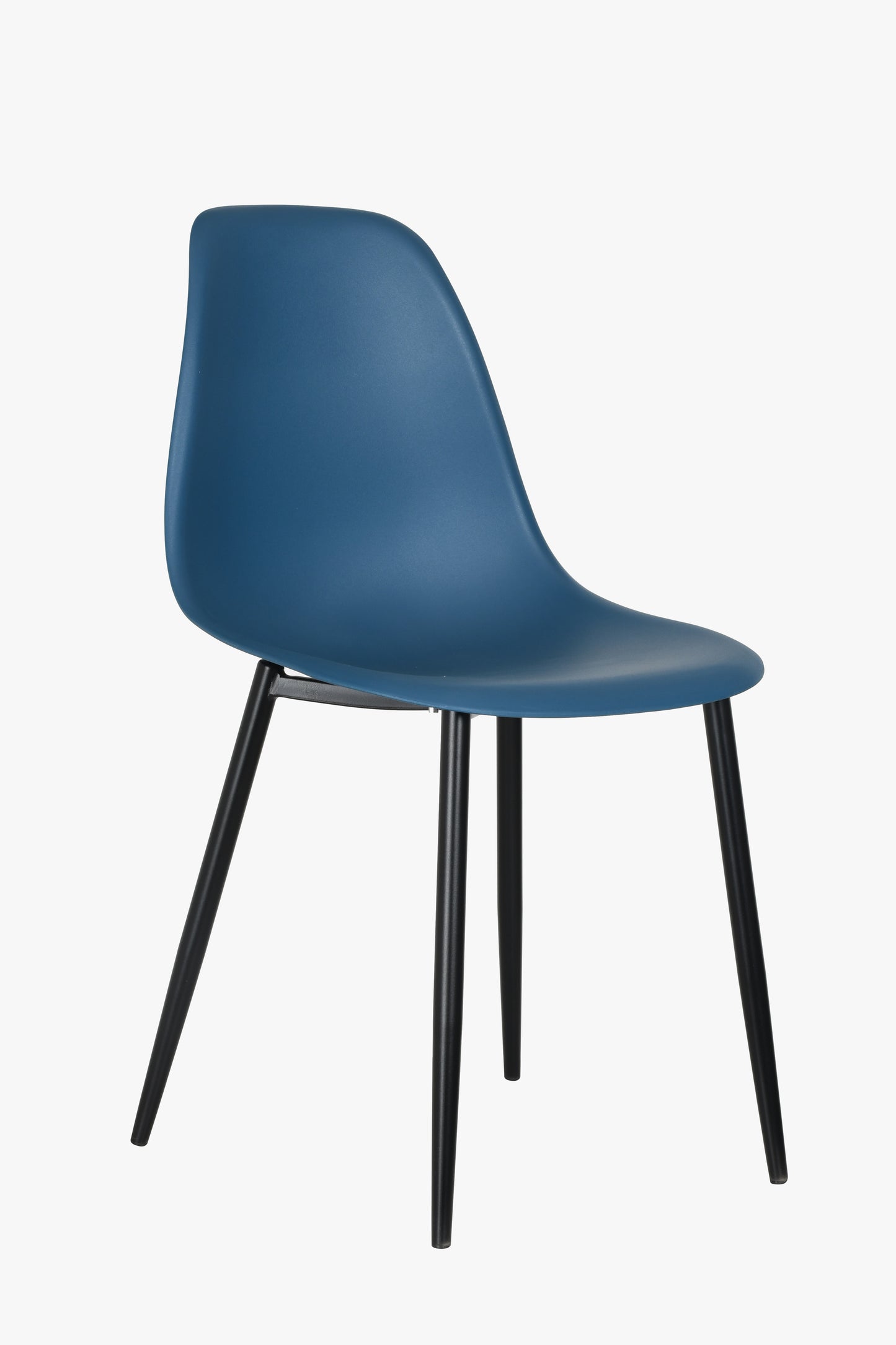 Aspen Pair of Curve Chairs, Blue Plastic Chair With Black Metal Legs