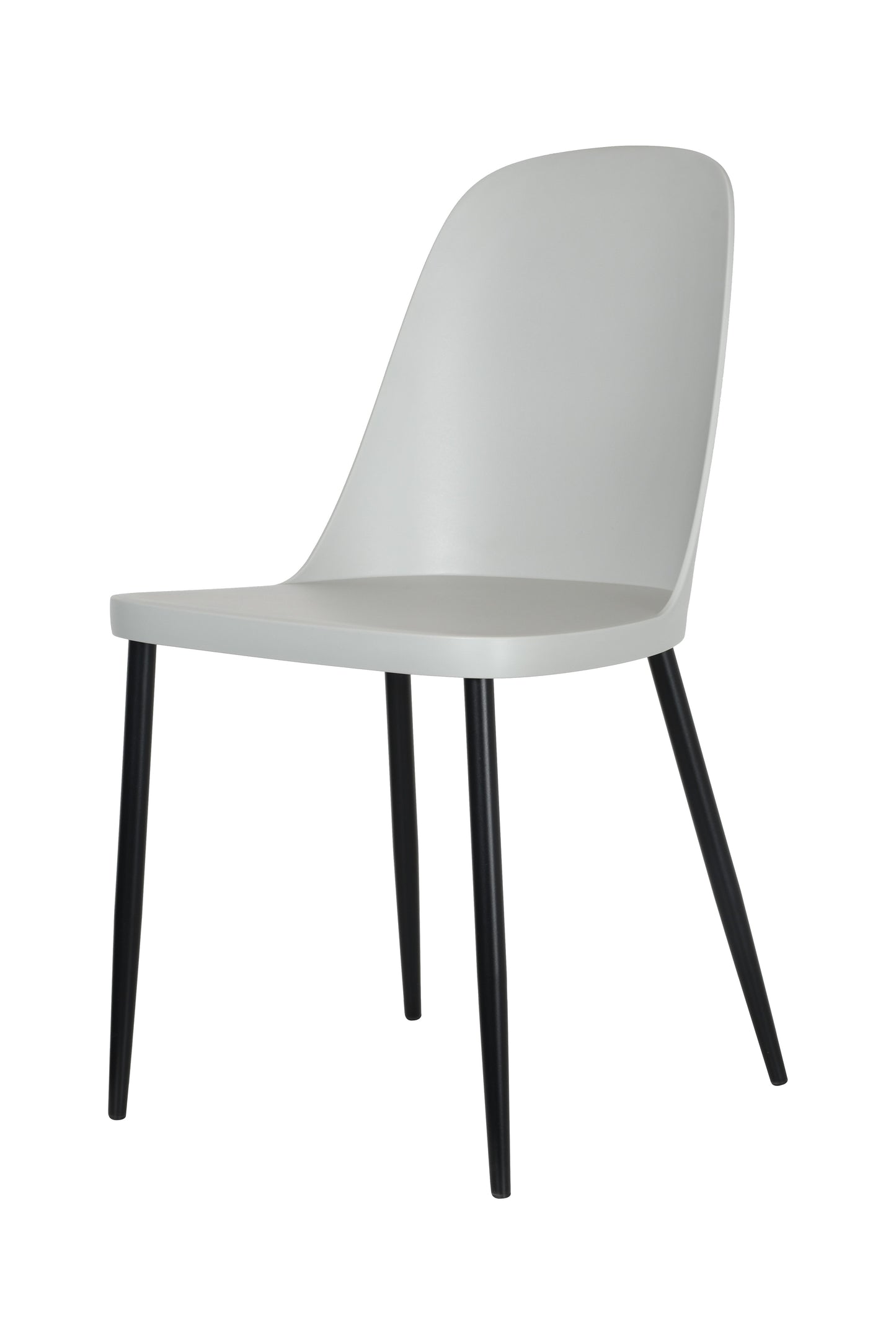 Aspen Pair of Duo Chair Grey Plastic Seat With Black Metal Legs