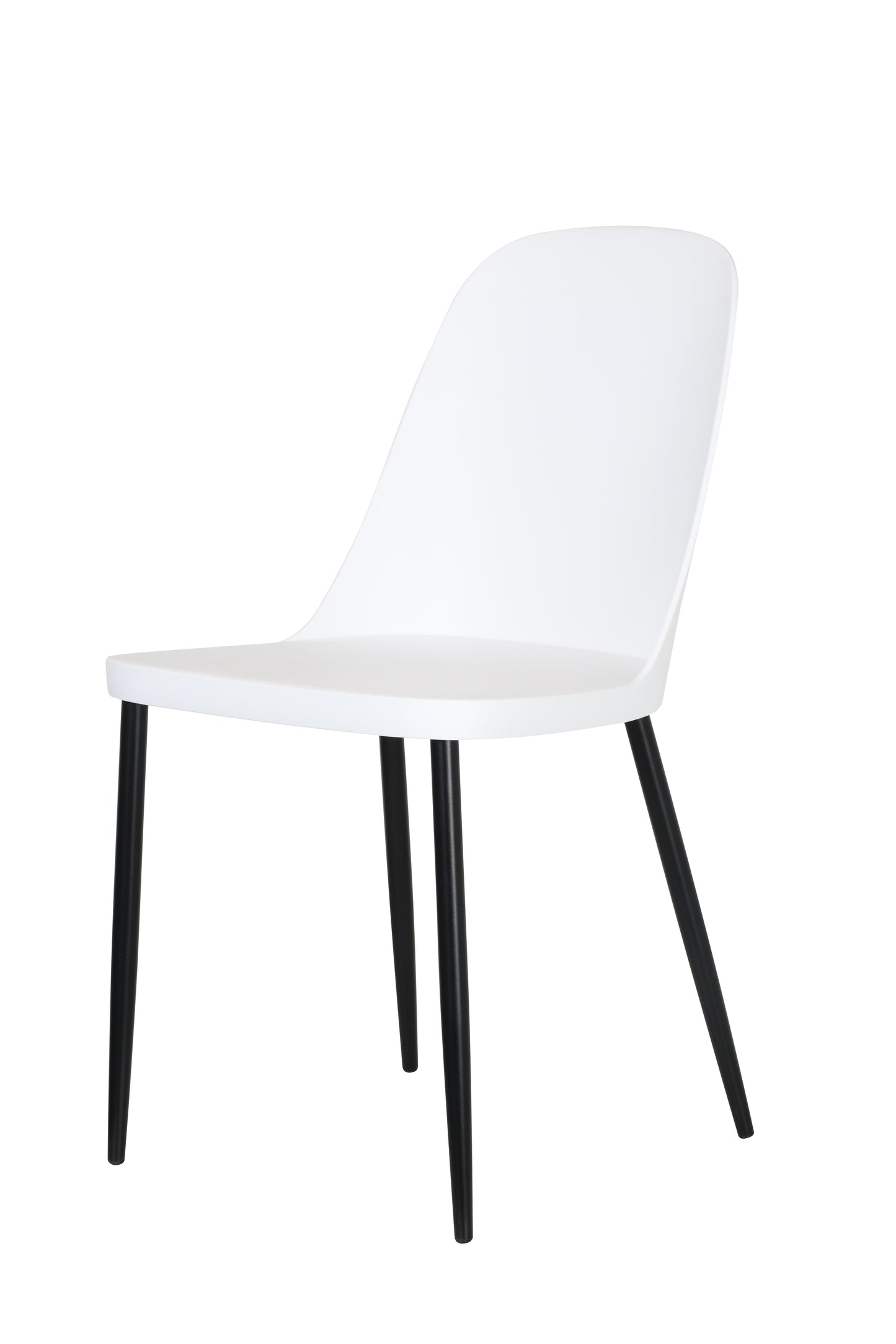 Aspen Pair of Duo Chair White Plastic Seat With Black Metal Legs