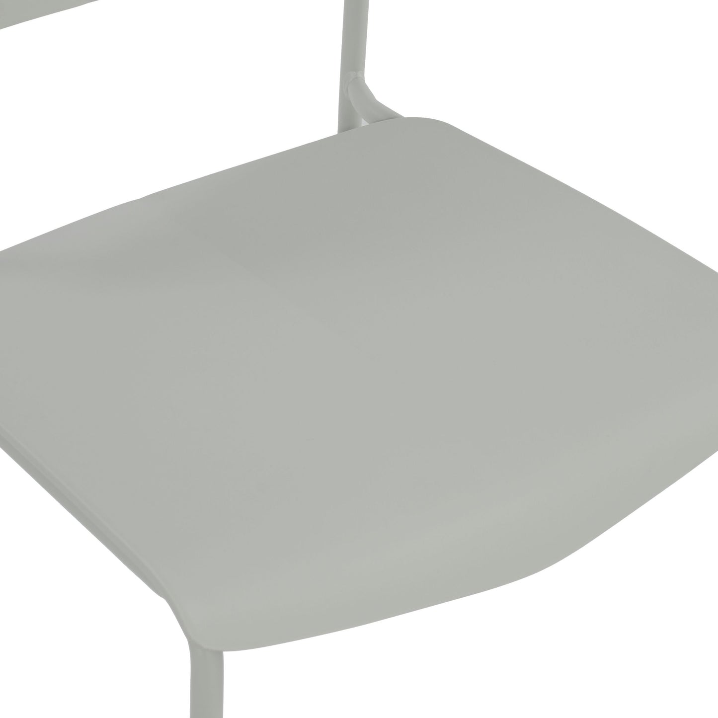 Aspen Pair of Stackable Light Grey Kitchen Chairs Retro Plastic Dining Chairs Steel Legs
