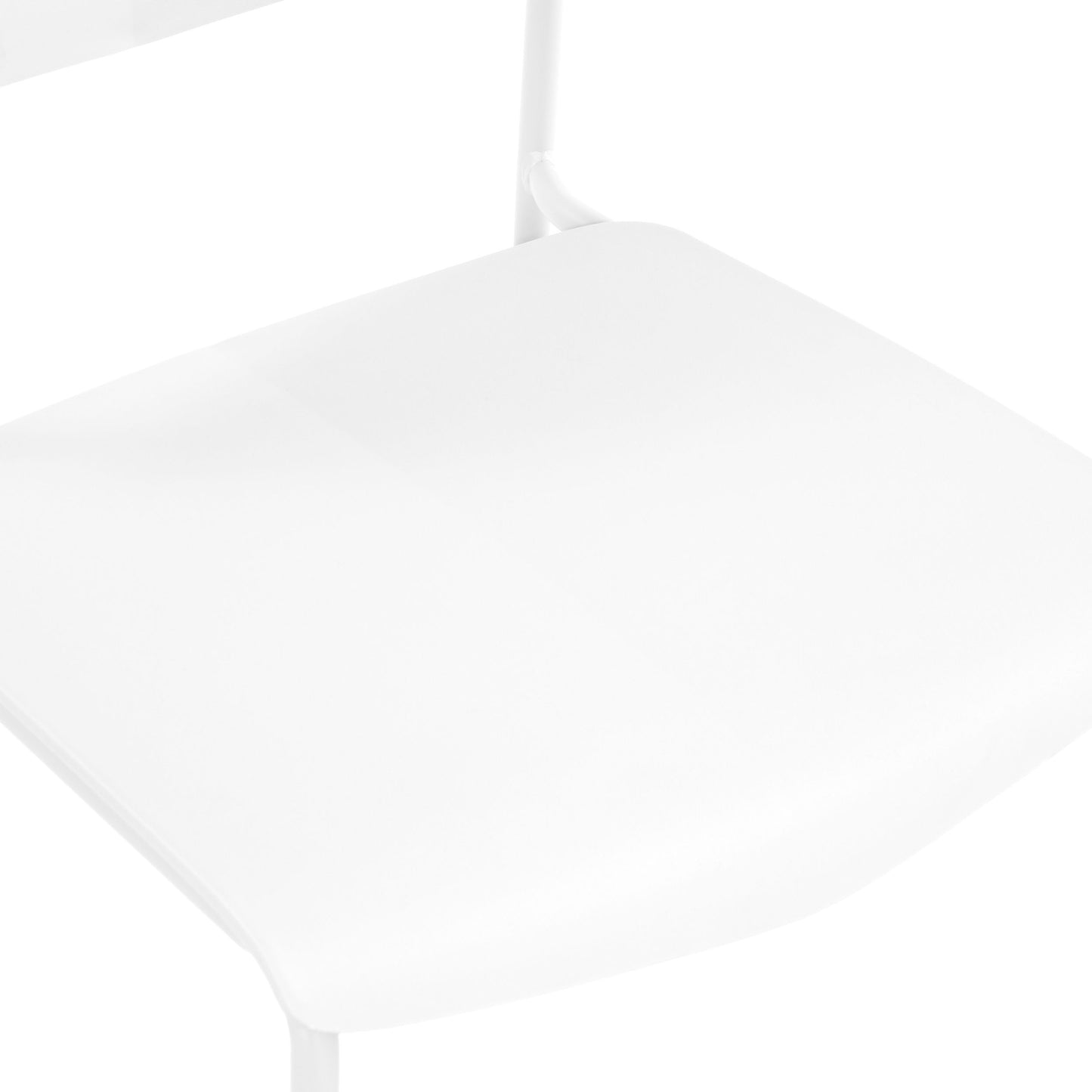 Aspen Pair of Stackable White Kitchen Chairs Retro Plastic Dining Chairs Steel Legs