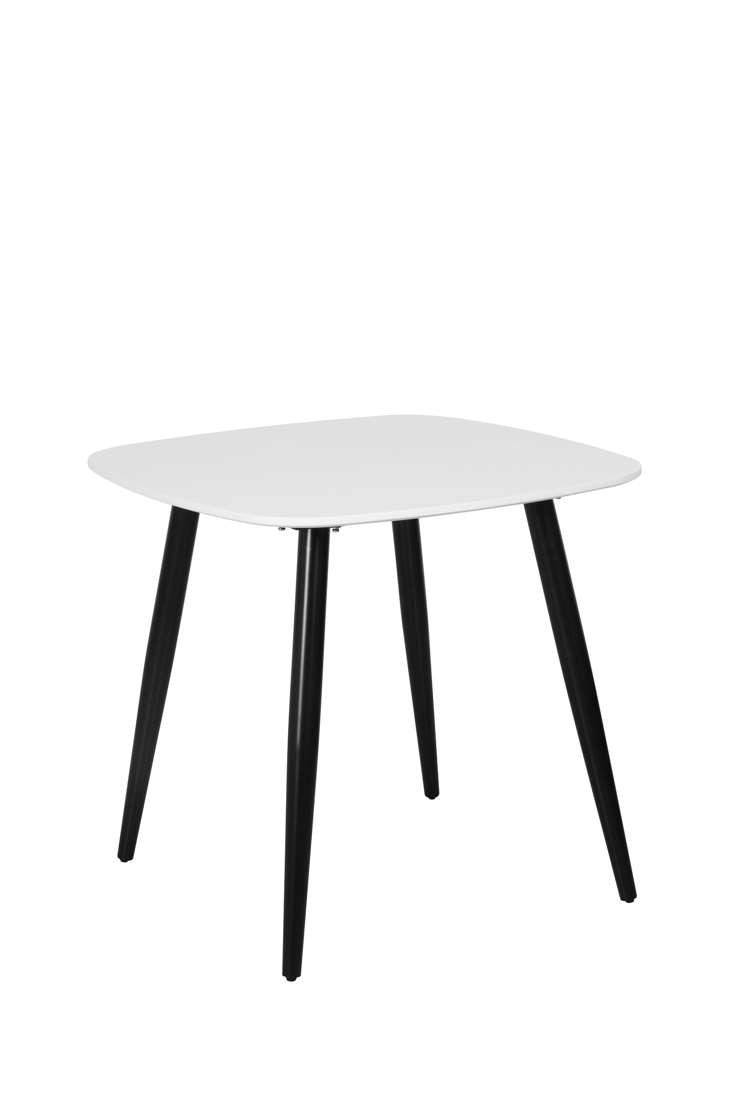 Aspen Square White Dining Table With Black Tapered Legs
