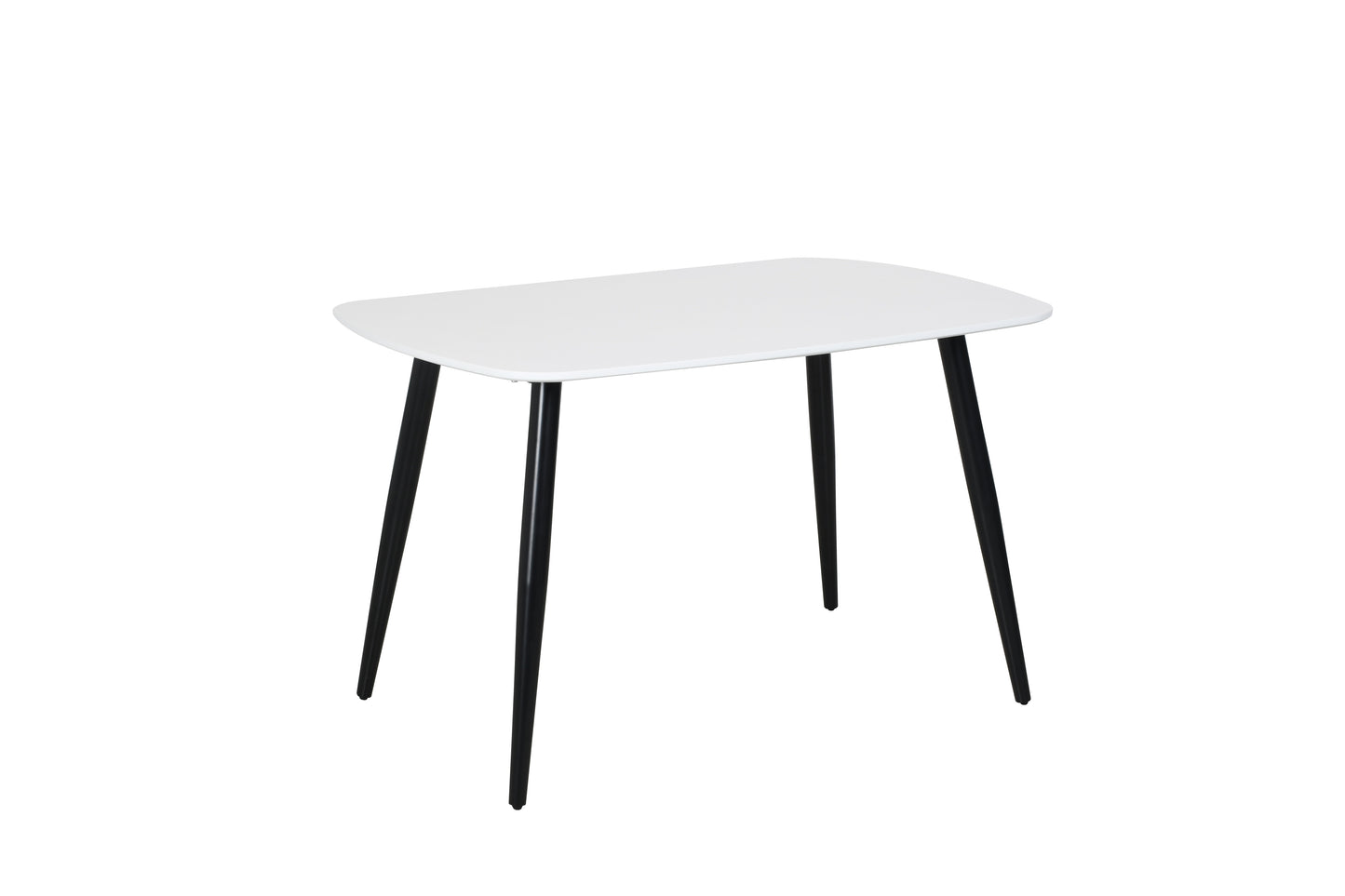 Aspen Rectangular White Dining Table With Black Tapered Legs