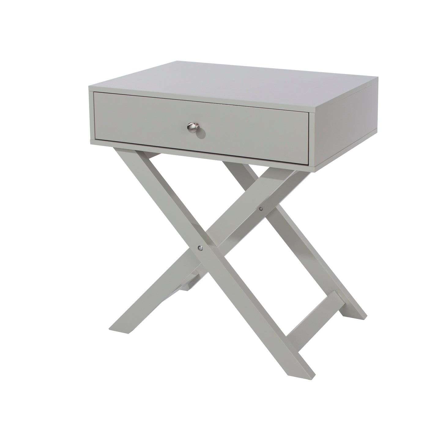 X Leg Grey 1 Drawer Bedside Cabinet