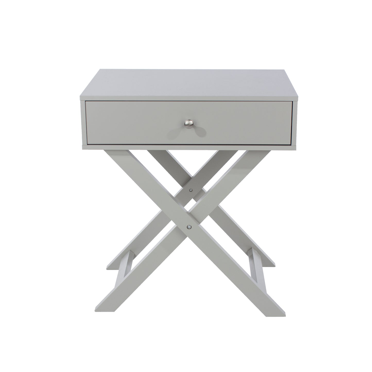 X Leg Grey 1 Drawer Bedside Cabinet