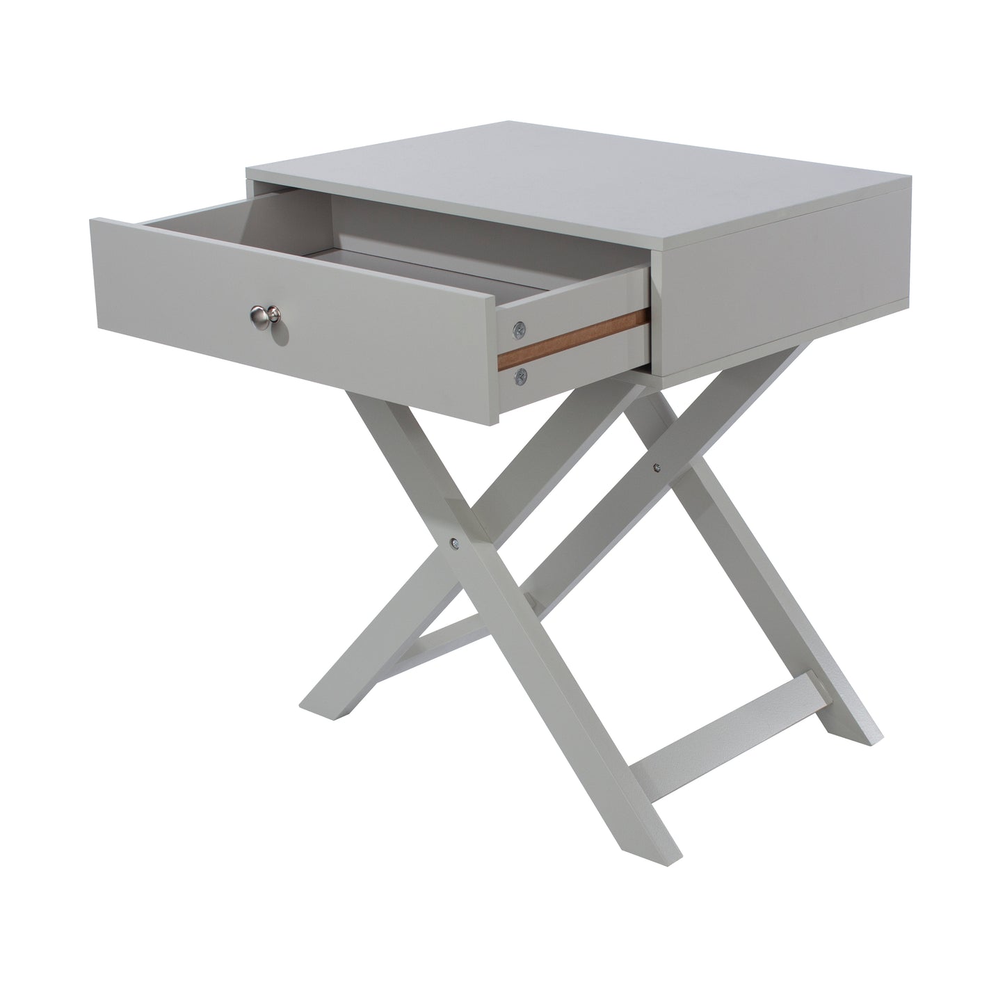 X Leg Grey 1 Drawer Bedside Cabinet