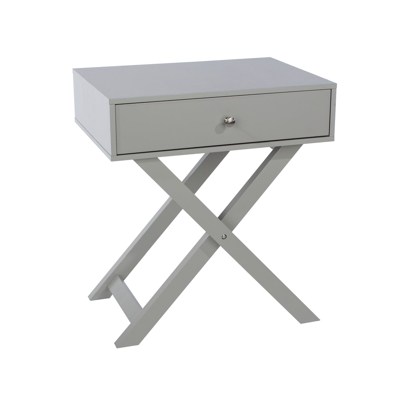 X Leg Grey 1 Drawer Bedside Cabinet