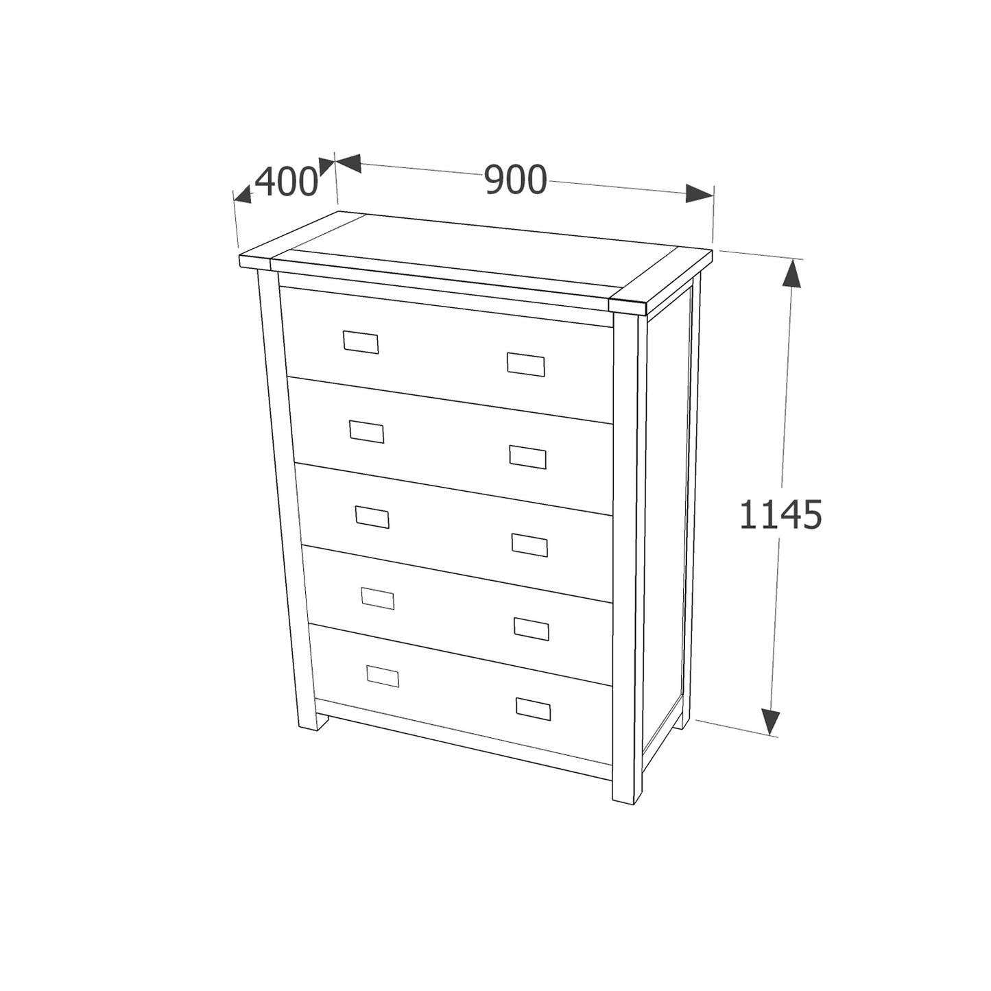 Boston 5 Drawer Chest