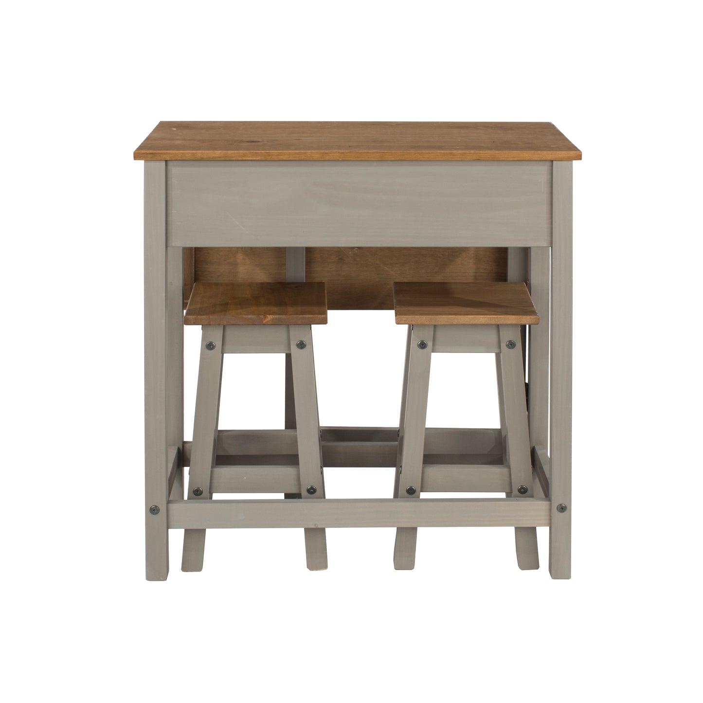 Corona Grey Rectangular Breakfast Drop Leaf Table & 2 Stools Set