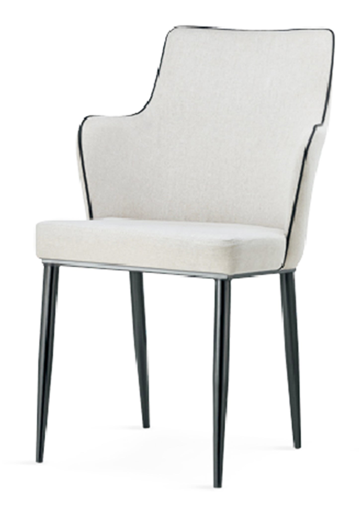 x 2 Capri PU Chairs - White with Black Edge (Sold in pairs)