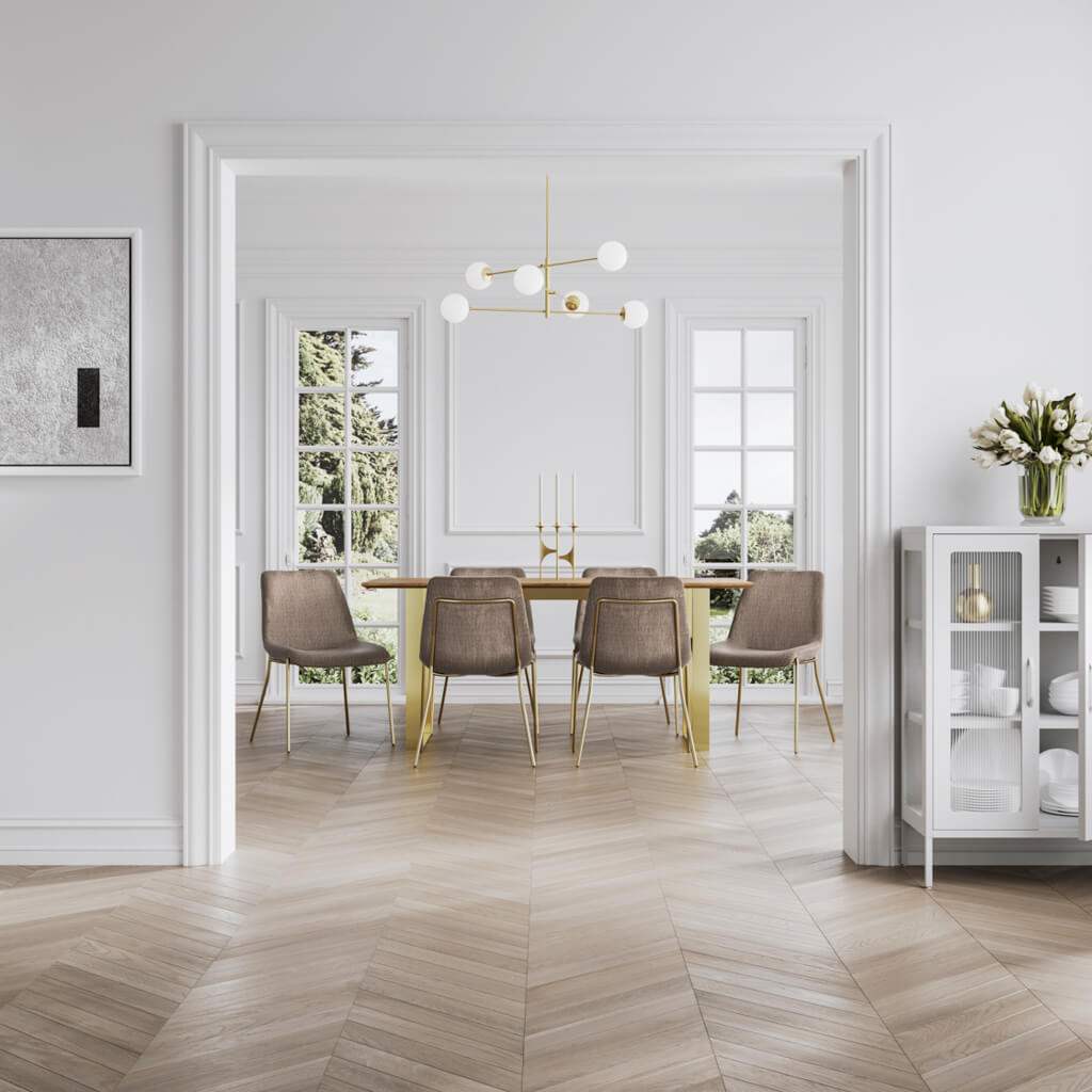 Carlo Taupe and Gold Dining Chair (set of 2)