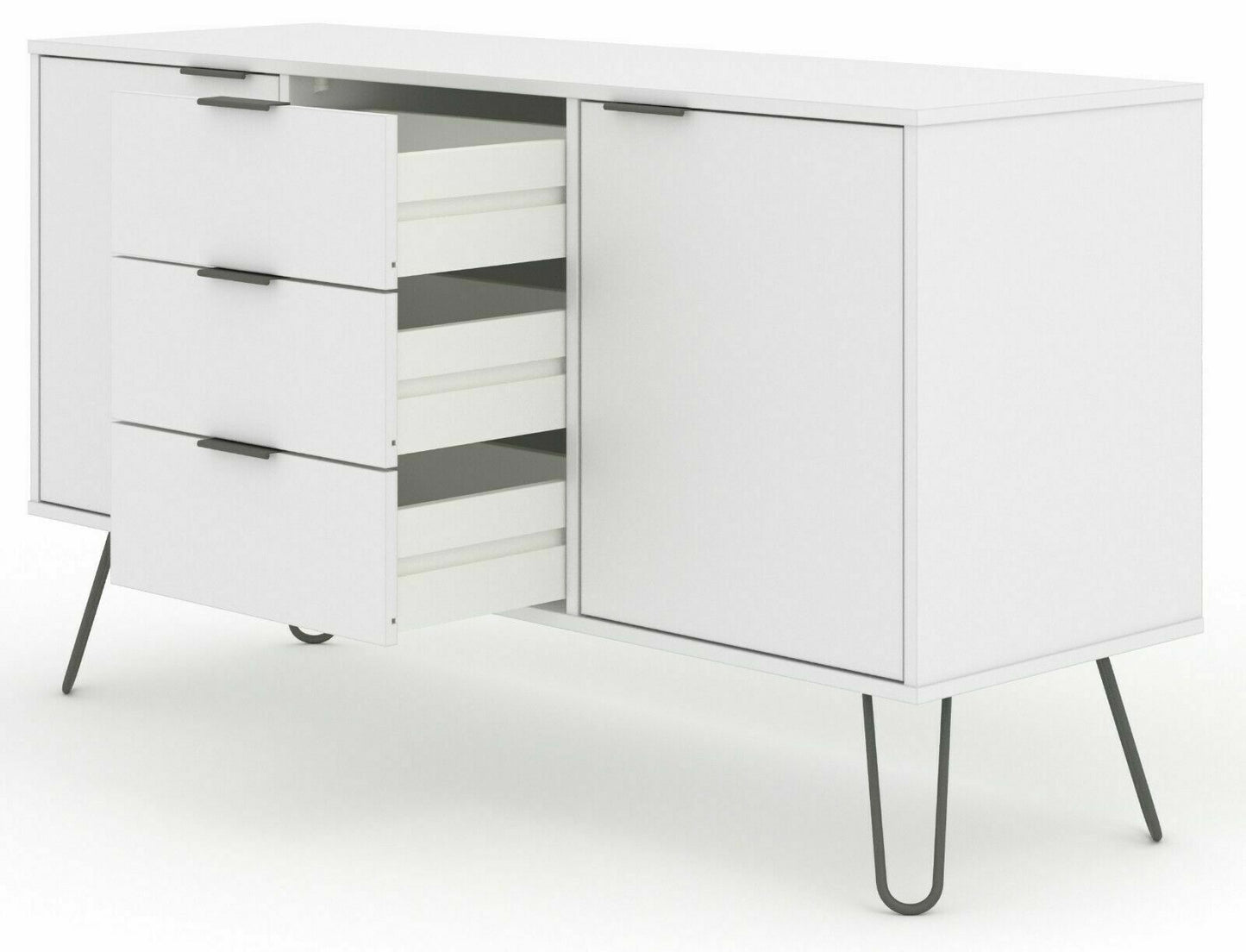 Augusta White 2 Doors & 3 Drawers Medium Sideboard