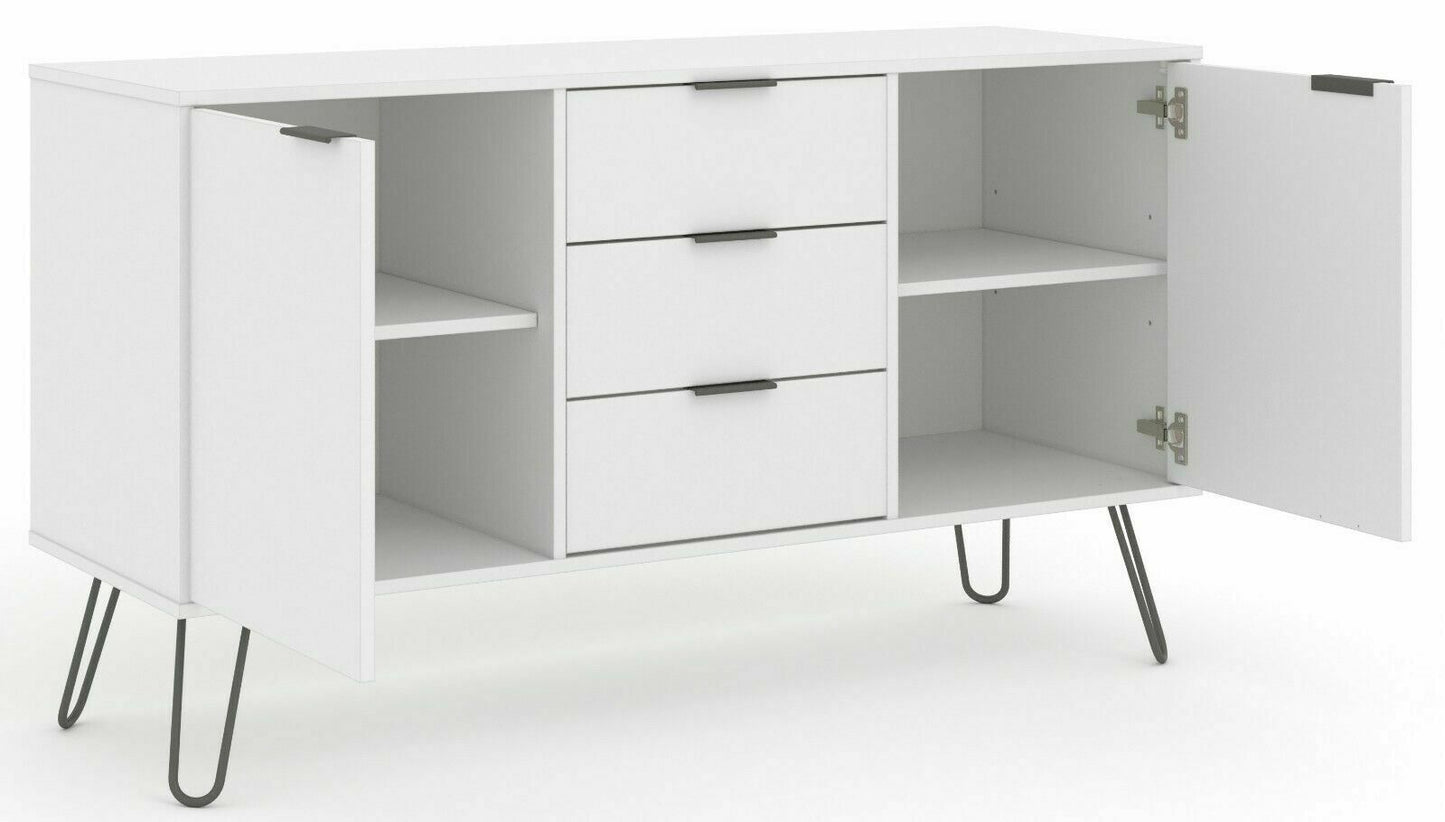 Augusta White 2 Doors & 3 Drawers Medium Sideboard