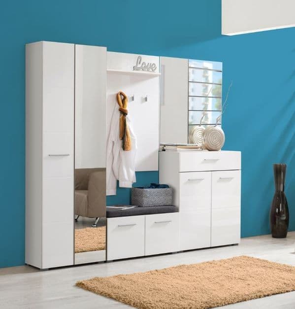 Milan White Gloss Hallway Storage