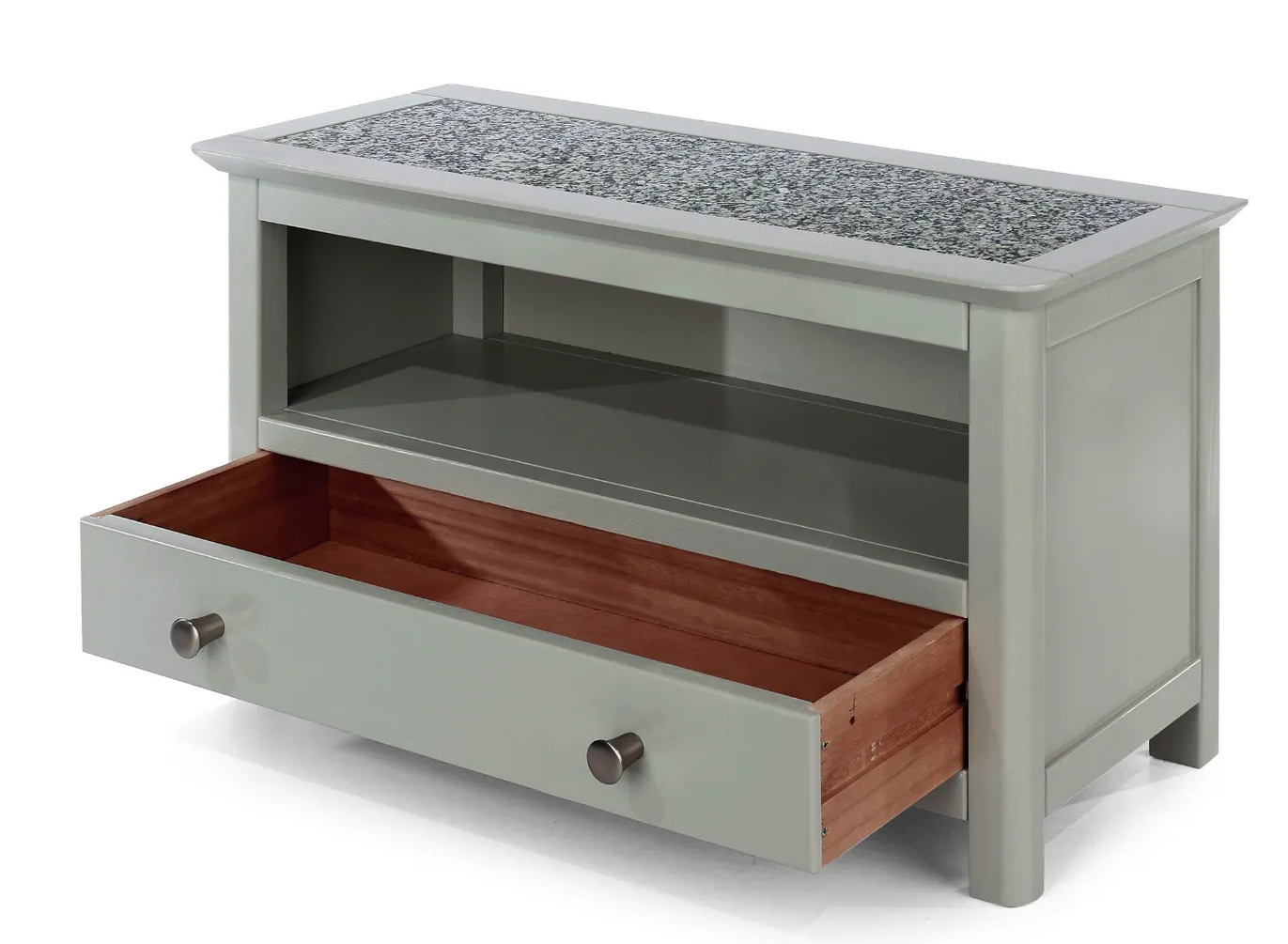 TV Unit/Stand - Grey with a Natural Stone Top