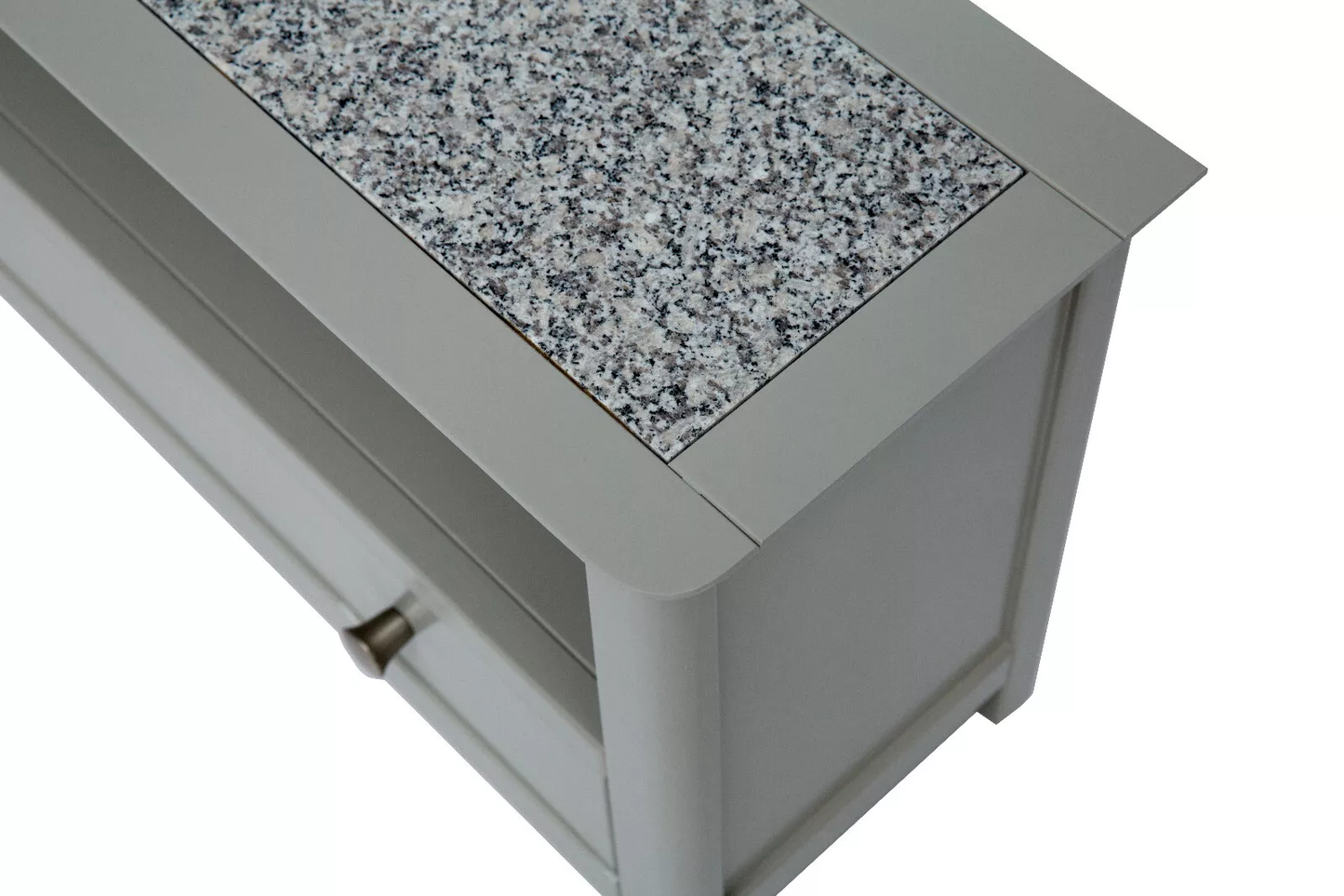 TV Unit/Stand - Grey with a Natural Stone Top