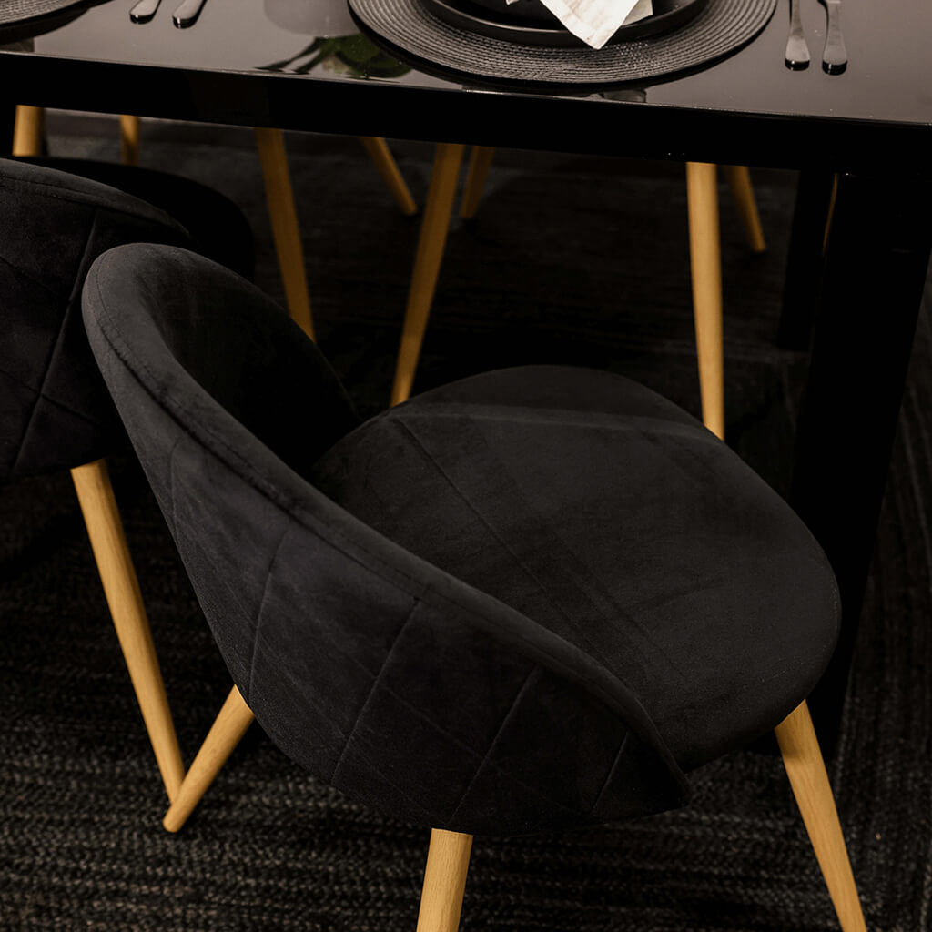 Venice Velvet Dining Chairs (Pack of 2)- Choice of 2 colours - Grey or Black