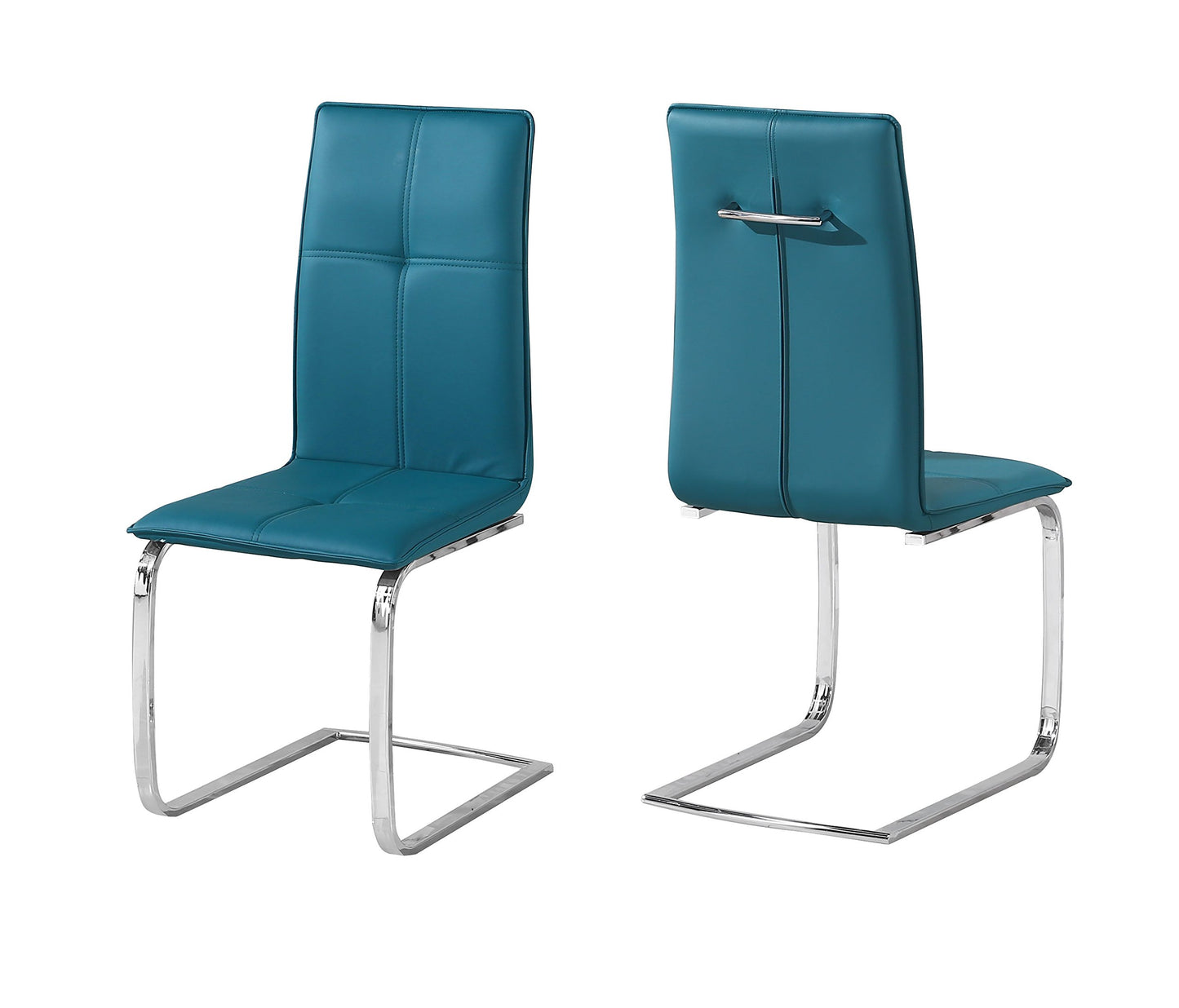Opus Faux Leather & Chrome Dining Chairs - Black, Teal, White, Set of 2