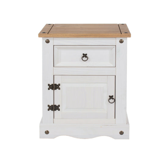 Corona White 1 Door 1 Drawer Bedside