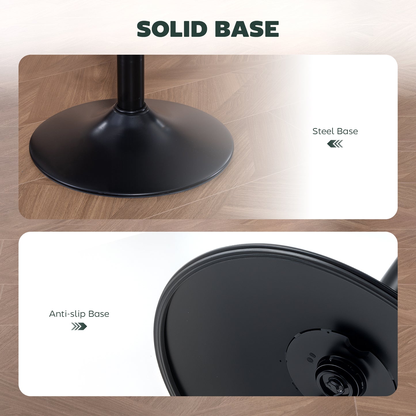 Faux Leather Bar Stools - Set of Two (x2) in Green