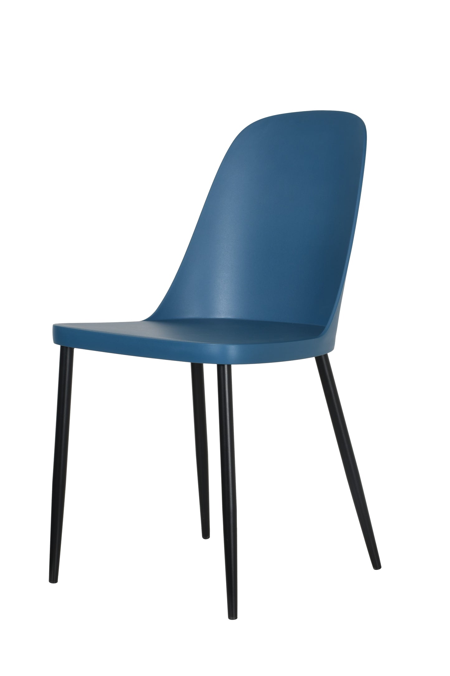 Aspen Pair of Duo Chair Blue Plastic Seat With Black Metal Legs