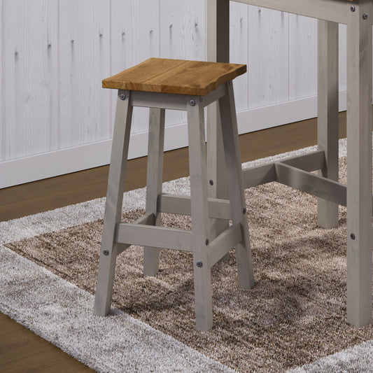 Corona Grey Pair of Live Edge High Breakfast Stools