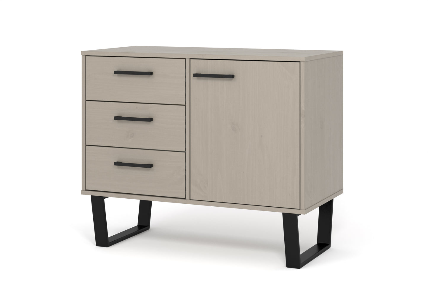 Texas Grey 1 Door 3 Drawer Small Sideboard