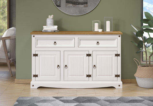 Corona White 2 Door 3 Drawer Medium Sideboard