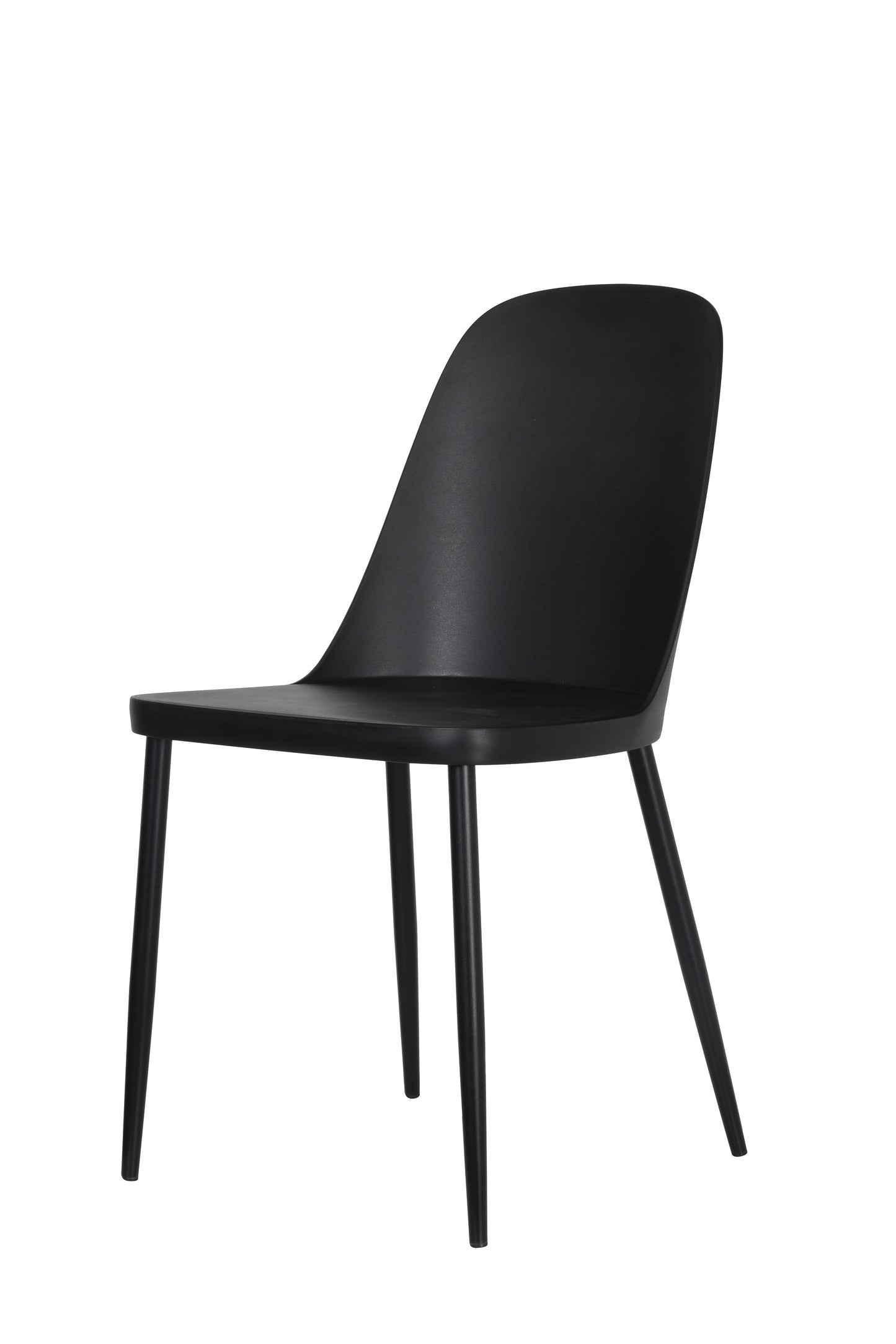 Aspen Pair of Duo Chair Black Plastic Seat With Black Metal Legs