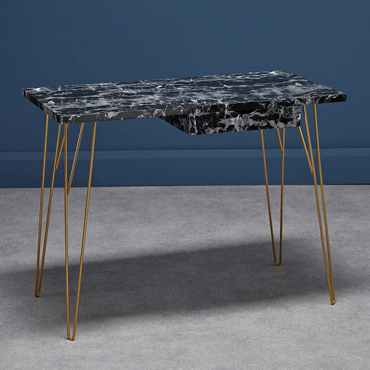 Fusion Desk Black Marble Effect